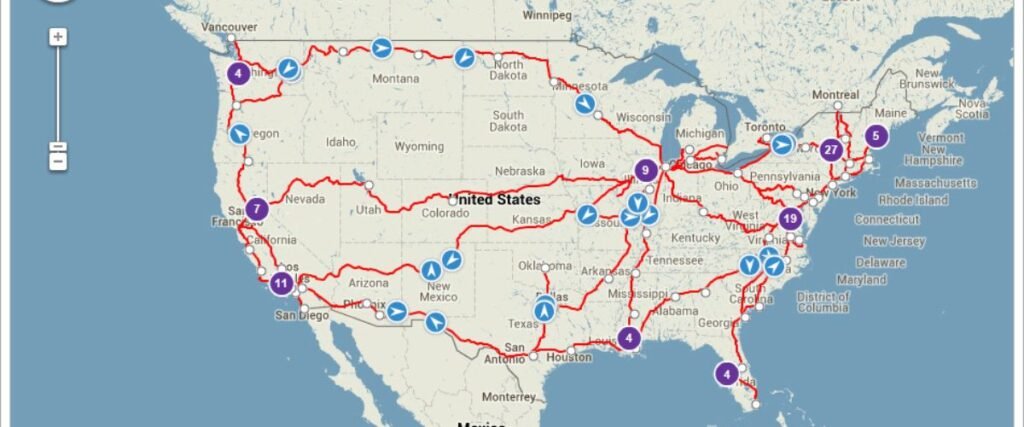 Amtrak Auto Route Stations