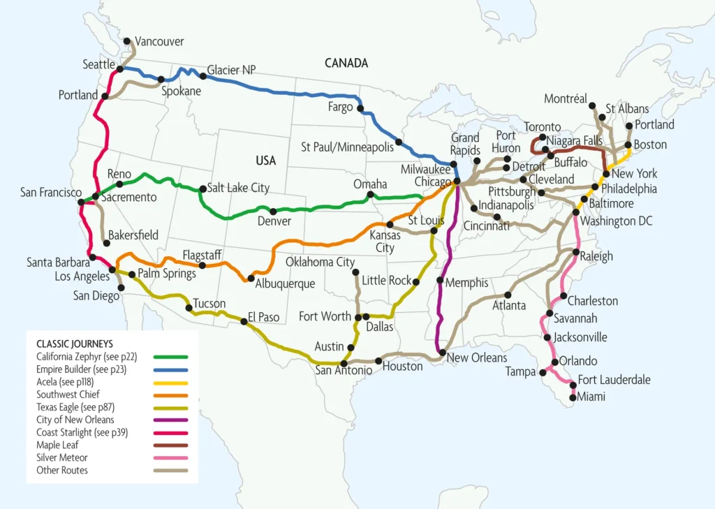 Acknowledge the Map of California Zephyr Route 
